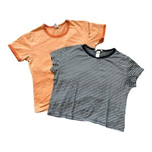 Orange and Striped Black & White Tees